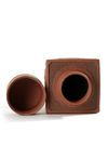 A Chinese yixing 'dragon' square-section tea caddy and cover