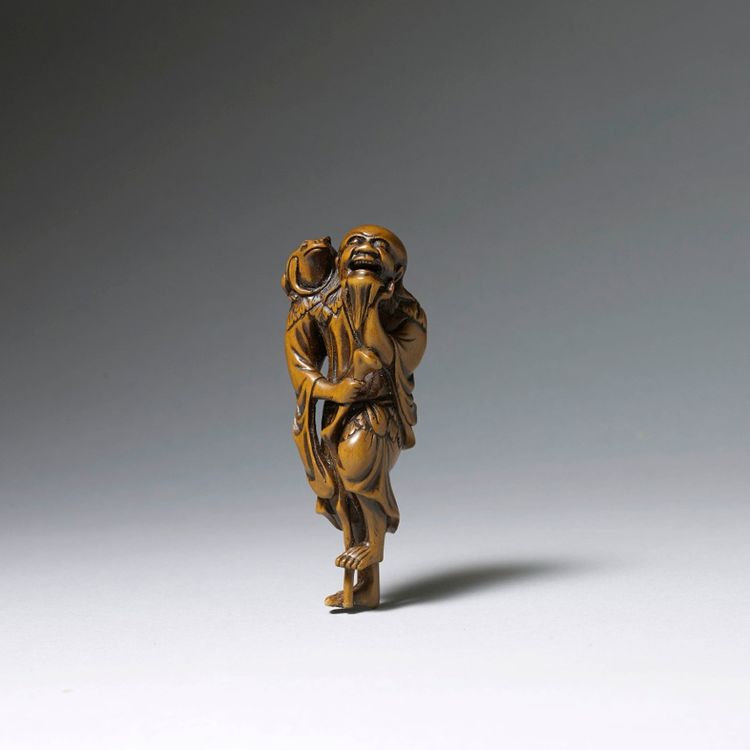 Wood Netsuke of Gama Sennin