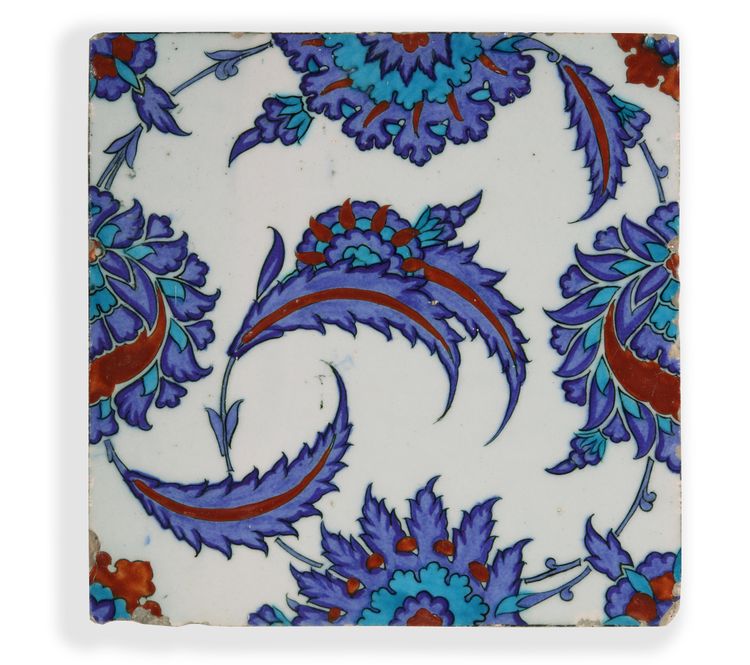 An Ottoman square Iznik tile