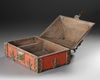 A SOUTHERN INDIAN BRASS MOUNTED PAINTED CASKET, EARLY 20TH CENTURY