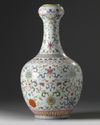 A Chinese famille rose Eight Buddhist Emblems garlic neck vase