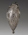AN INDIAN SILVER HOOKAH BASE, 19TH CENTURY