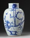 A CHINESE BLUE AND WHITE JAR, QING DYNASTY (1644-1911)