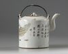 A Chinese famille rose 'narrative' teapot and cover