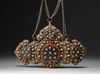 An Ottoman silver and jade belt buckle
