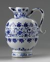 A Chinese blue and white 'floral' ewer