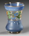 A BOHEMIAN BLUE GLASS VASE, 19TH CENTURY