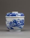 A Chinese Kangxi-style blue and white pot and cover