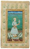 AN INDIAN PAINTING OF AKBARSHAH WITH FALCON, DATE 1205 AH/1790 AD