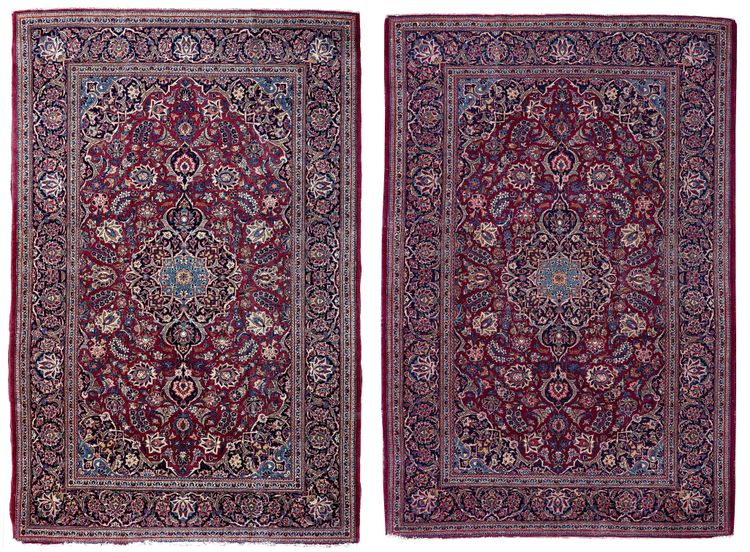 A PAIR OF KASHAN CARPETS, CA. 1940 -1960