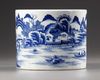 A CHINESE BLUE AND WHITE BRUSH POT, BITONG, QING DYNASTY (1644-1911)
