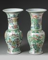 A Chinese famille verte Yenyen vases