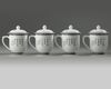 Four Chinese famille rose 'ladies' cups and covers