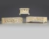 A group of three Cantonese carved ivory boxes