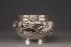 A silver ‘dragon' foliate rim punch bowl