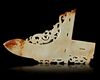 A CHINESE  WHITE JADE HALBERD (YU GE), WESTERN HAN DYNASTY (206 BC–8 AD)