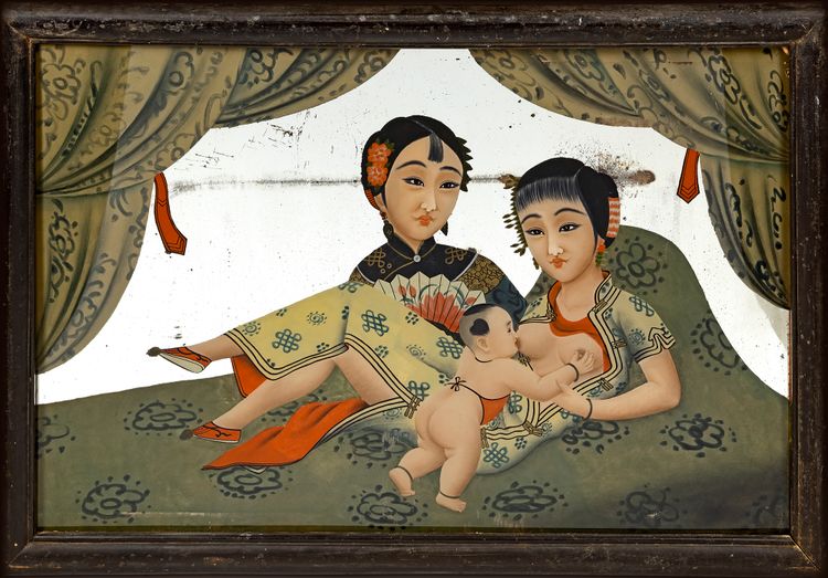 A CHINESE REVERSE GLASS PAINTING, 20TH CENTURY