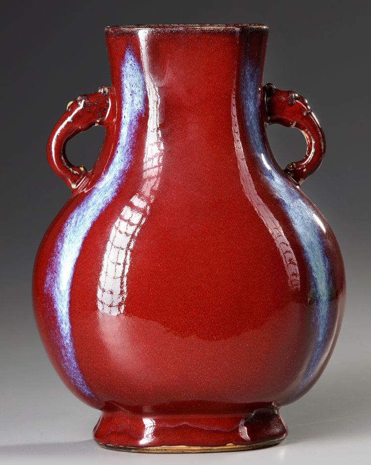 A CHINESE FLAMBE GLAZED HU VASE, QING DYNASTY (1636–1912)