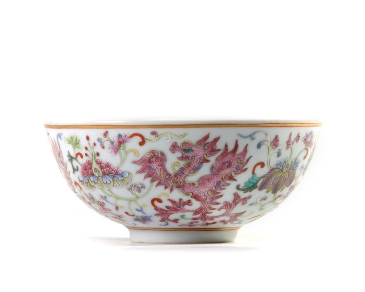 A Chinese famille rose 'phoenix' bowl