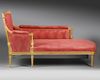 A FRENCH LOUNGE CHAIR, LOUIS XVI STYLE, LATE 19TH CENTURY