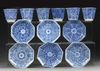 A SET OF SIX BLUE AND WHITE CUPS AND SAUCERS, KANGXI PERIOD (1662-1722)