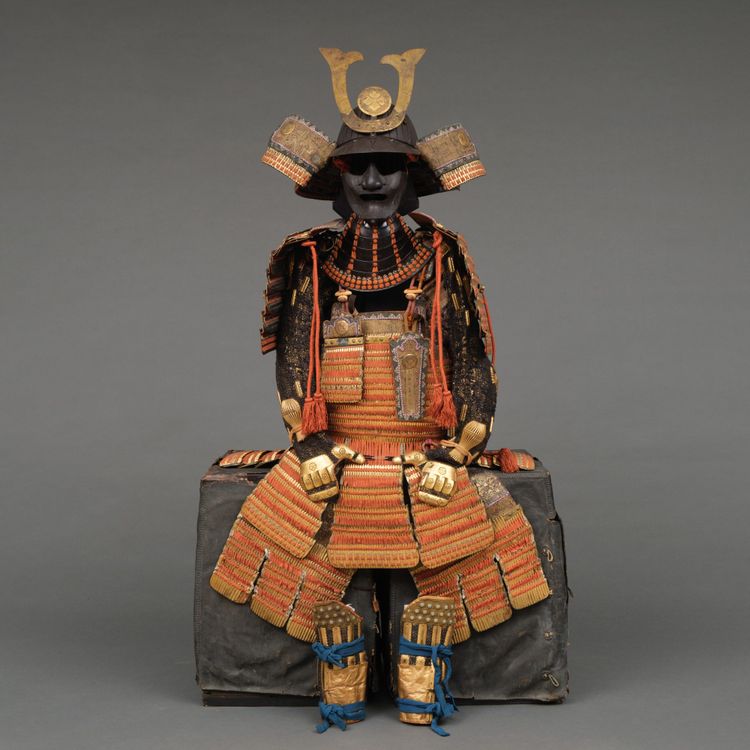 A JAPANESE GOLD LACQUER METAL SUIT-OF-ARMOUR (Ô’YOROI), SECOND HALF 18TH CENTURY