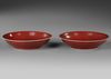 A PAIR OF CHINESE COPPER-RED-GLAZED DISH, 19TH-20TH CENTURY