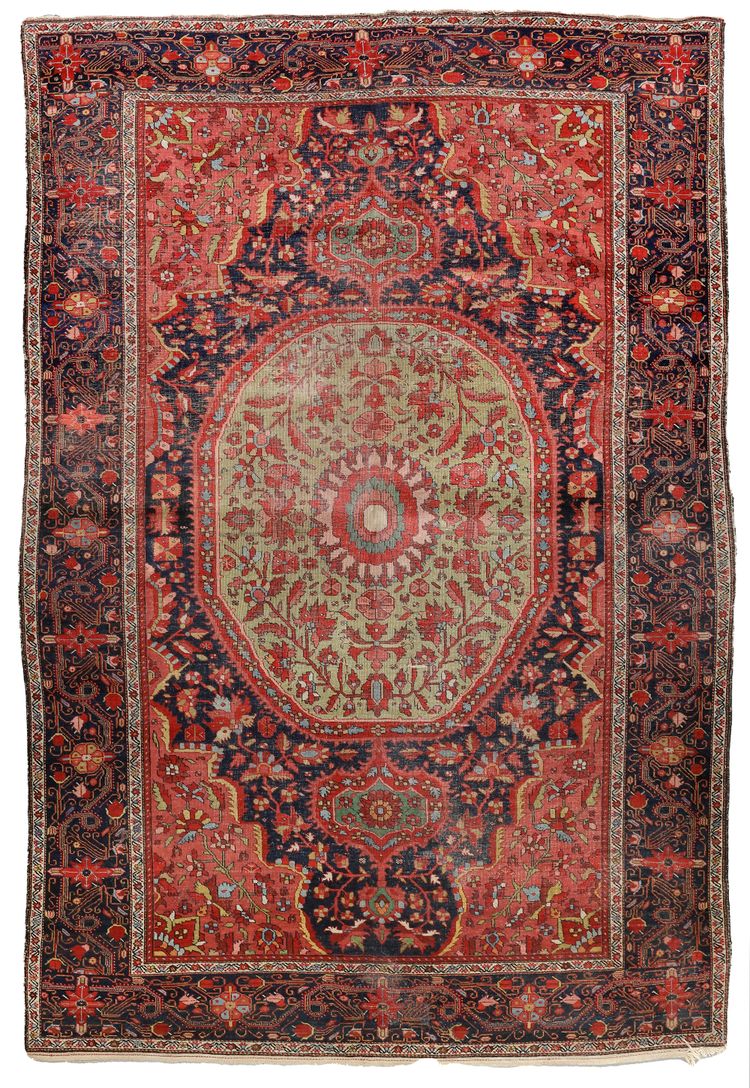 AN ANTIQUE LARGE SIZE SARUK FERAHAN CARPET