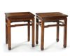A PAIR OF CHINESE HONGMU RECTANGULAR STOOLS