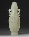 A CHINESE CARVED JADE VASE AND COVER, QING DYNASTY (1644-1911)