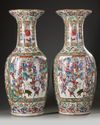 Two large Cantonese famille rose baluster vases
