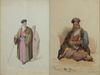 Two watercolours orientalst painting depicting a Greek priest from Constantinople, Amadeo Preziosi