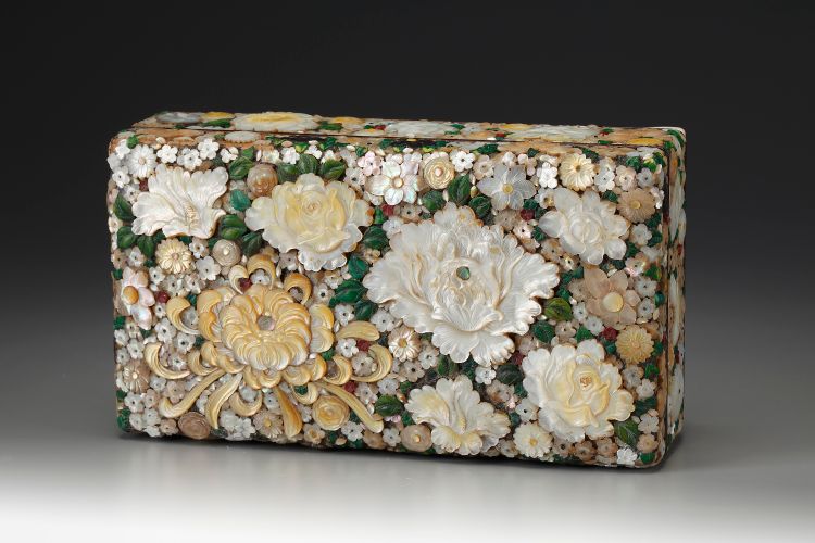 A Japanese Shibayama Box and Cover