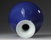 A CHINESE DEEP BLUE GLAZED PEAR-SHAPED VASE, 19TH CENTURY