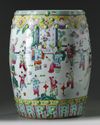 A large Chinese famille rose 'boys' garden seat