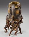 A JAPANESE BRONZE STATUE OF AN ONIS, MEIJI PERIOD (LATE 19TH CENTURY)