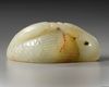 TWO CHINESE CELADON JADE GEESE CARVINGS, 19TH-20TH CENTURY