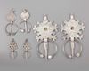 Three pair of silver fibula's