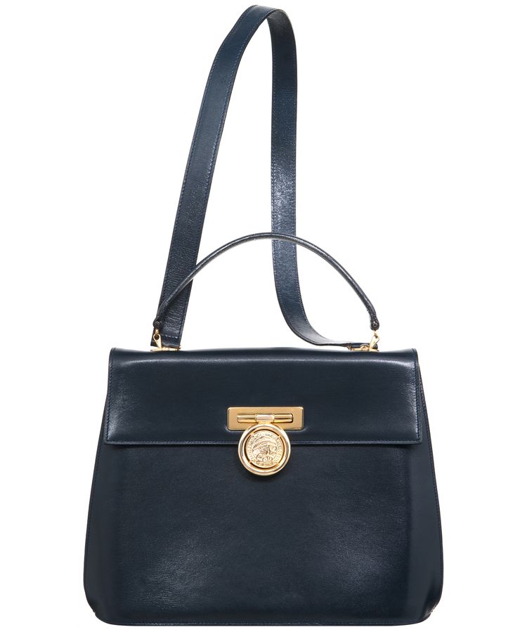 Vintage Celine Navy Blue 2Way Bag