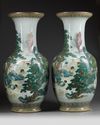 A PAIR OF LARGE CHINESE FAMILLE ROSE VASES, 19TH-20TH CENTURY