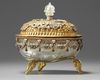 A Tibetan rock crystal silver and gilt copper altar vessel and cover