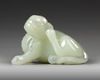 A PALE CELADON JADE CARVING OF A LION, QING DYNASTY (1644–1911),18TH CENTURY