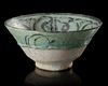 A KASHAN TURQUOISE AND BLACK POTTERY BOWL, PERSIA, 12TH-13TH CENTURY
