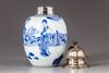 A Chinese blue and white silver mounted jar