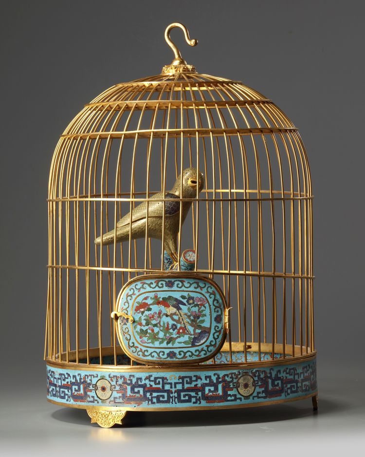 A CHINESE CLOISONNÉ ENAMEL BIRD CAGE,QING DYNASTY (1644-1911)