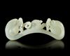 A CHINESE CARVED JADE ' TWO DRAGON HEADS' BELT HOOK, 20TH CENTURY