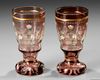 A PAIR OF BOHEMIAN CUT GLASS GOBLETS, EARLY 20TH CENTURY