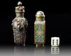 A CHINESE CLOISONNÉ AND A FILLIGREE SNUFF BOTTLE