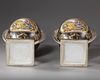 A PAIR OF BLACK PORCELAIN VASES, NAPOLEON III PERIOD, LATE 19TH CENTURY