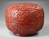A Chinese cinnabar lacquer 'dragon' box and cover